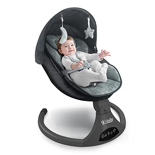 Image of Electric Baby Swing for Infants,5-Speed Baby Swing with 12 Preset Lullabies,Remote Control Baby Rocker with Touch Screen Baby Chair for 5-20 lb,0-9 Months Suitable for Indoor and Outdoor.