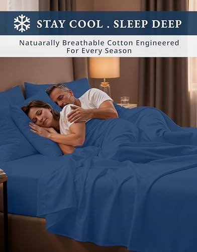 Image of LANE LINEN Black King Size Sheets 100% Egyptian Cotton Sateen - Set Sail | Deep King Sheets For Thick Mattress - 4-Piece Set, For A Luxurious Night's Sleep, For Guests And Everyday Use,