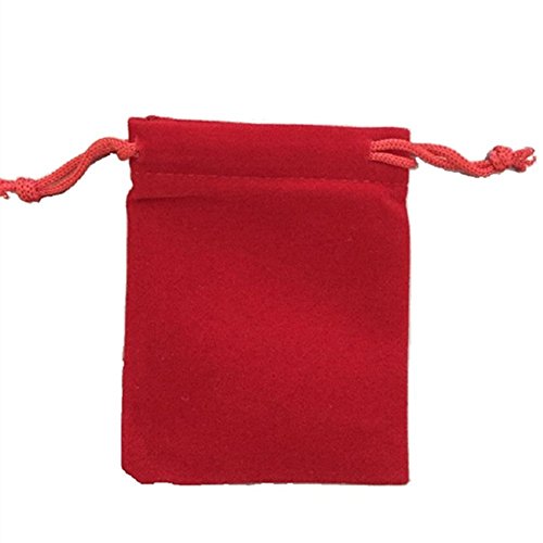 KUPOO 50 Pieces Wholesale Lot - Red Velvet Cloth Jewelry Pouches/Drawstring Bags 3