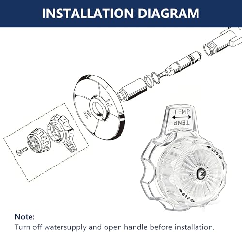 1 Set Acrylic Shower Handle Replacement Temperature and Volume Control Faucet Handle for MXT11 Clear Shower Temp Valve Handles Compatible with Mixet Bathtub Hot Cold Temperature Control Part - Thumbnail 5