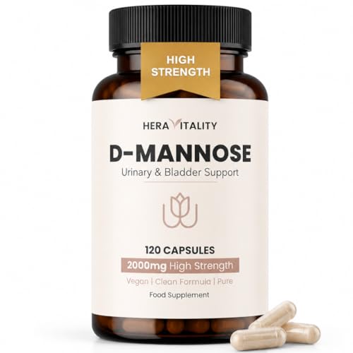 D Mannose Capsules 2000mg High Strength UTI Support for Women Urinary & Bladder Support Supplement 120 Vegan Capsules UK Made