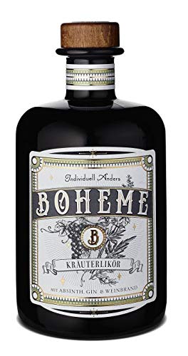 WAJOS Boheme Kräuterlikör 500 ml, 33% vol | Kräuterschnaps mit Gin, Absinth, Weinbrand, edlen Botanicals, Basilikum & Blutorange | Mit Geschmack von Anis, Wermut & Zartbitter-Schokolade