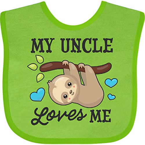 Image of inktastic My Uncle Loves Me with Sloth and Hearts Baby Bib