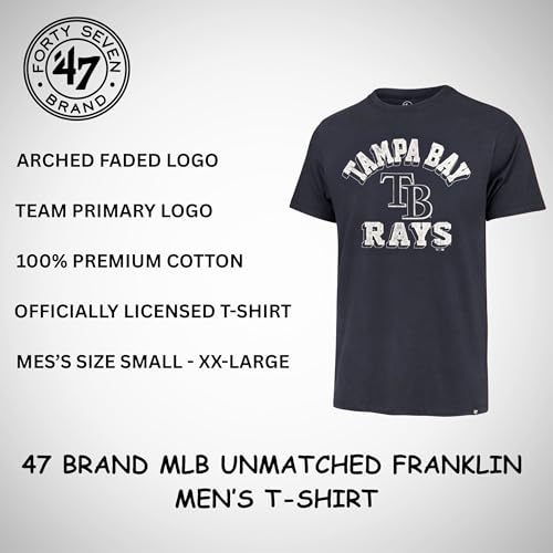 Image of 47 Men's MLB Unmatched Franklin Team Color Arched Wordmark Primary Logo Short Sleeve Baseball T-Shirt