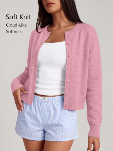 Image of Trendy Queen Cropped Cardigan Sweaters for Women Fall Fashion Clothes 2026 | Lightweight Knit Button-Down, Y2K Open-Front Layering Piece for Fall, Spring & Office Wear