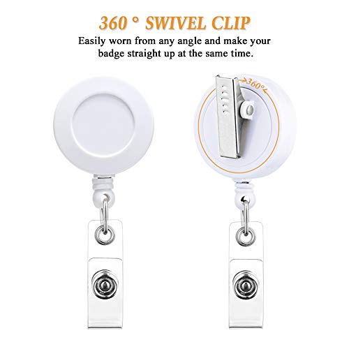 Soleebee 24'' Retractable Badge Reel, Mixed Random Solid Color Nurse Id Badge Holder With 360° Swivel Alligator Clip (Pack Of 12) #TOP2