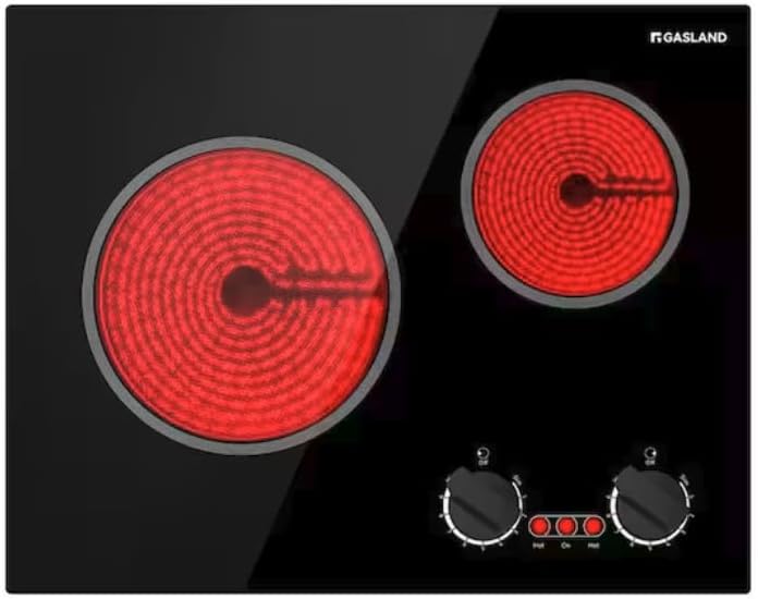 GASLAND Pro Series 21 in. Built-In Radiant Electric Ceramic Glass Cooktop in Black with 2 Elements and Mechanical Knob Pro CH1212BS