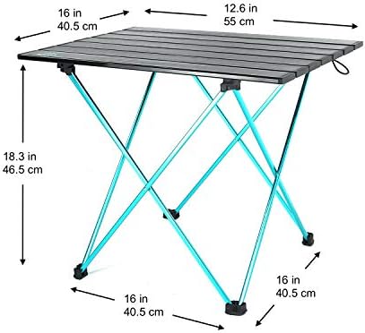 FE Active Camping Folding Table - Camping Table Compact, Sturdy, Lightweight, Portable Outdoor Aluminum Frame Furniture for Picnic, Beach, Hiking, Backpacking, Travel | Designed in California, USA
