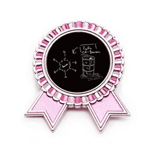 Broche benzène en métal rose Chestry Knowledge, épinglette sciences pour veste taille M