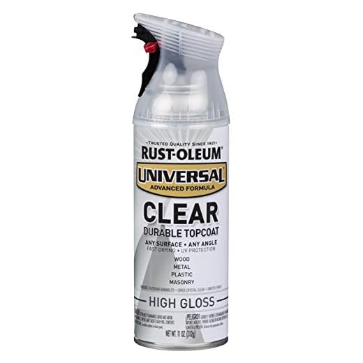 Rust-Oleum 302110 Universal All Surface Clear Topcoat Spray, 11 oz, High Gloss Clear