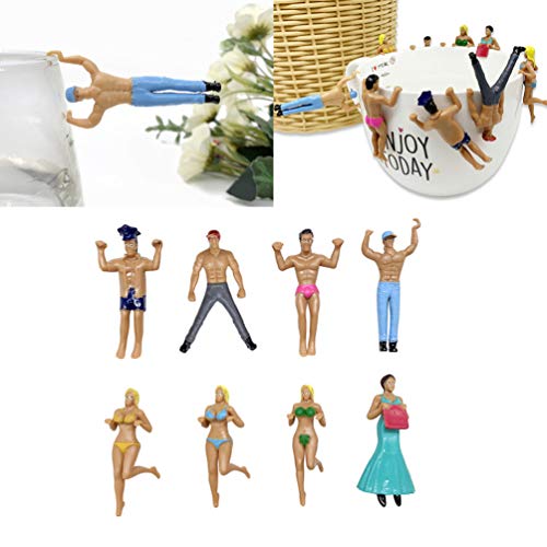 NUOBESTY 8Pcs de Vidro de Vinho Encantos para Bebidas Caracteres de Copo de Copo de Caráter Estatuet