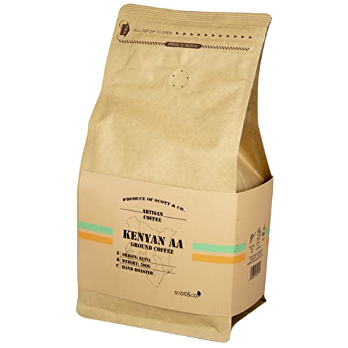 Kenyan AA Ground Coffee. Medium Roast Ground Coffee, Single Origin. 500g