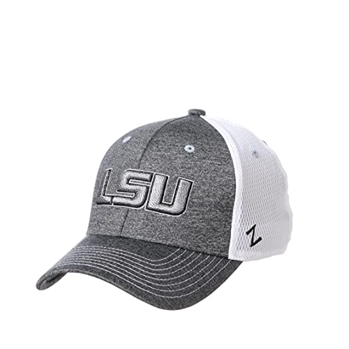 Zephyr NCAA LSU Tigers Mens Fitted Hat Sugarloaf, LSU Tigers Charcoal, Large
