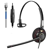 Phone Headset with Microphone Noise Cancelling,Arama Office Telephone RJ9 Headsets Compatible with Yealink T20P T21P T26P T23G T46G T48G T42S T46S Avaya 1608 9608 9611 Grandstream Panasonic Snom
