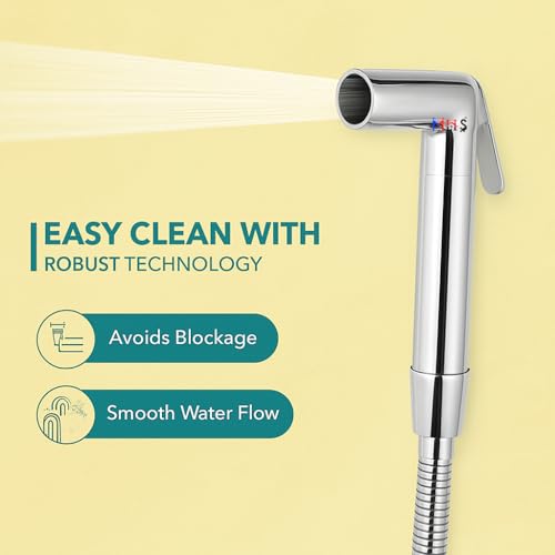 Image of MHS High Pressure Jet Spray for Toilet | Health Faucet Set with Hand Shower Gun & 1M SS Hose Pipe | Bathroom Toilet Jet Spray for Hygiene Cleaning | Toilet Gun for Western Toilet (Aquajet Pro Brass)