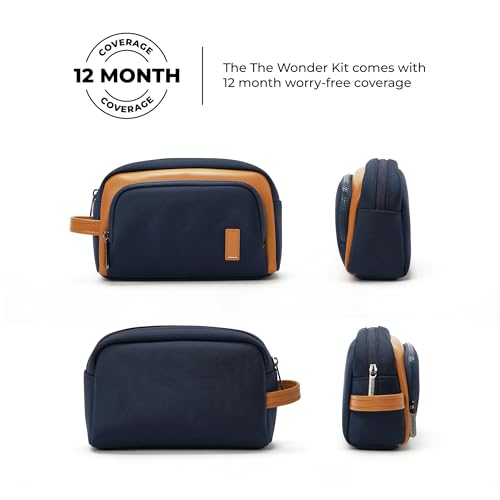Image of MOKOBARA The Wonder Kit Small Travel Pouch Nylon and Vegan Leather Everyday Carry Organizer Water Resistant Cosmetic Makeup Pouch with Zipper Pockets for Men and Women (Coastline)