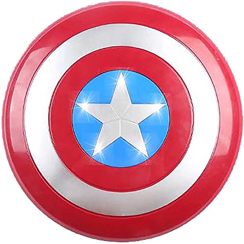 FYHCY Captain America Schild Kinder GlüHend Captain America Schild Aus Kunststoff 30cm Cosplay KostüMzubehöR Halloween Captain America Shield Kinder Avengers Handheld Edition Geschenk Cover