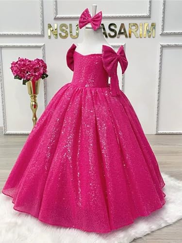 Girls Sequin Party Dresss Formal Wedding Party Pageant Gowns Kids Princess Sparkle Off Shoulder Long Graduation Dress3