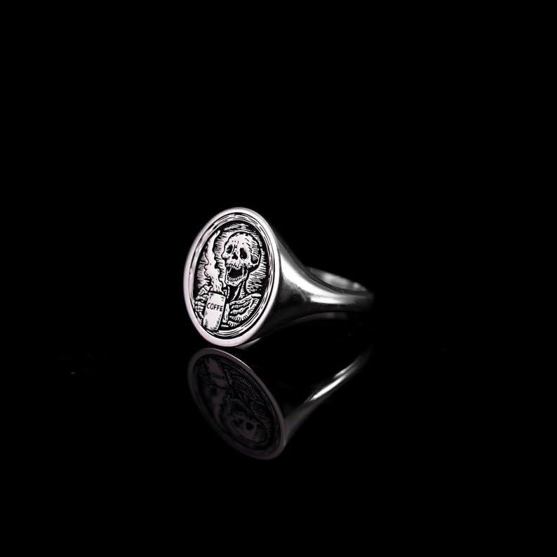 Bague squelette en argent massif, un bijou robuste qui ne verdit pas