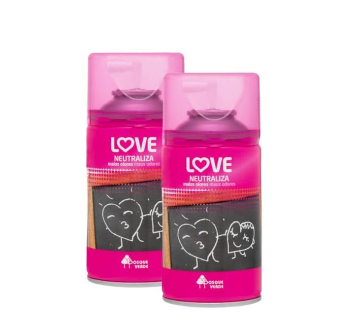 Bosque Verde Love Recambio Ambientador Automático, Neutraliza Olores, 250 ML, Pack de 2