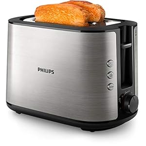 Philips - Viva Collection Toaster, Black, Stainless steel (HD2650/90)