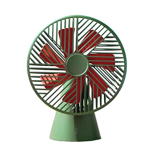 jojnsha Small Desk Fan Removable Sturdy Table Fan With 2 Colors Portable Fan For Bedroom Office Green/Red