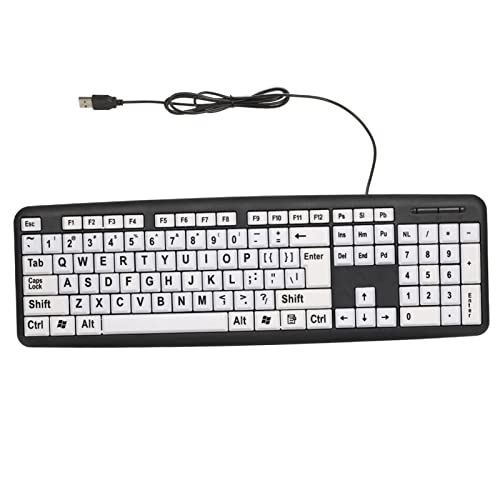 Clavier USB touches blanches et grandes lettres noires pour déficients visuels