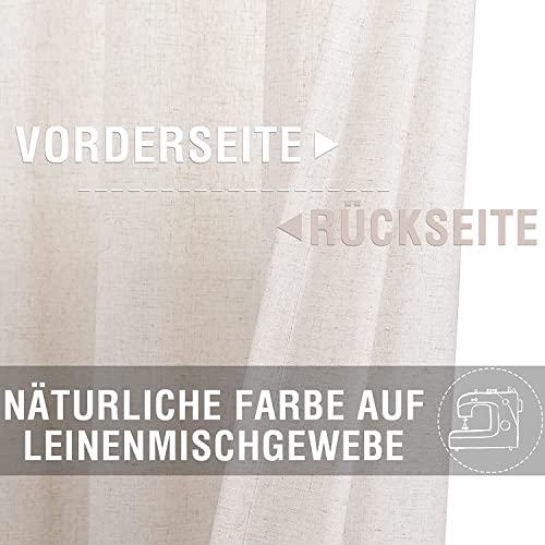 Vangao Scheibengardinen Modern Küche Bistrogardine 2er Set 65Bx115Hcm Beige – Ansicht 3