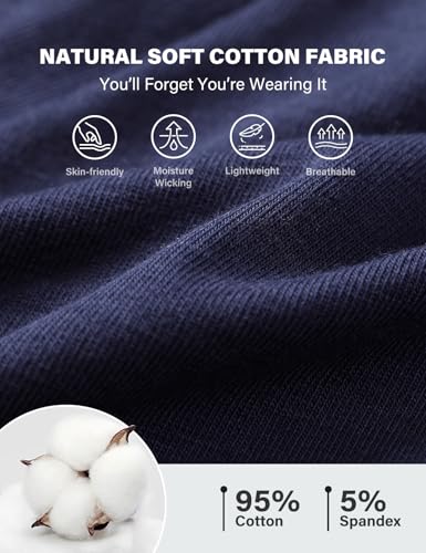 Casey Kevin Mens Boxer Briefs Soft Cotton Underwear Moisture-Wicking Breathable Trunks Tagless Underpants for Men Pack4