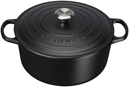 Le Creuset Signature Enamelled Cast Iron Round Casserole Dish With Lid, 24 cm, 4.2 Litre, Satin Black, 211772400