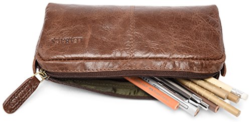 LEABAGS Fort Wayne lederen mapje I mapje van echt buffelleer I vintage look I lederen etui I pennenetui I kleine etui I… - Afbeelding 7