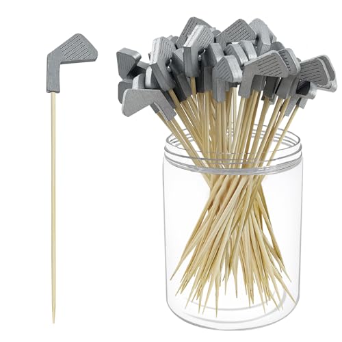 200Pcs Golf Cocktail Picks,4.7 Inch Golf Themed Fruit Toothpick,Party Toothpicks for Appetizers Cocktail Decorations for Party Supplies