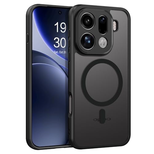 VENINGO Magnetic for Oppo Find X9 Pro Case Upgraded[14FT Military Grade Protection][Fit for MagSafe] Slim Translucent Matte Shockproof for Oppo Find X9 Pro Case Black