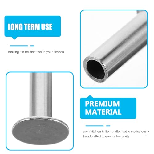 Amosfun Edelstahl Messergriff Nieten Set 4 Paar Diy KüChenmesser Griffbefestigung Handgefertigte Rivets FüR Sichere Messergriff Fixierung