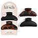 Kitsch Medium Hair Clips for Women, Strong Hold, Recycled Plastic Claw Clips for Thick Hair | Great for Updo, Half Up Hairstyle | Ideal Gifts for Women - 2pcs, Black and Tort