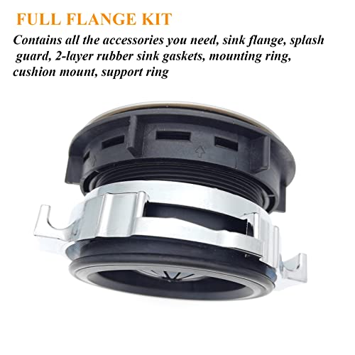 Food Waste Disposer Flange Mount Garbage Disposal Sink Flange Kit Kitchen Sink Flange Parts Garbage Disposal Accessories Drain Lock Nut Replacement With Splash Guard #TOP5