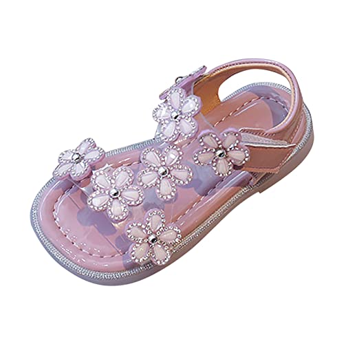 Toddler Baby Girls Sandals Cute Flower T Form Flat Sandals Girls Summer Open Toe Beach Shoes