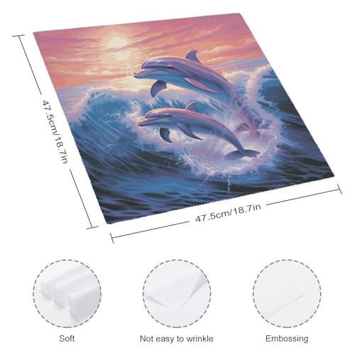 Servilletas de tela Dolphins Art pack 2, 18.7x18.7 pulg miniatura 2