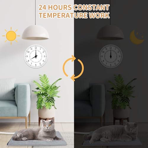 PETZOOKA Pet Heating Pad for Cats and Small Dogs,Heated Cat Bed,Auto Temperature Control Waterproof Indoor Electric Pet Heating Pads for Cats with Chew Resistant Cord,16 * 12inch