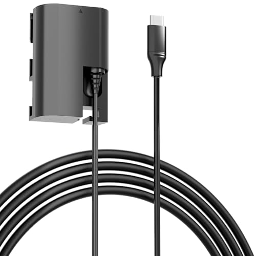 F1TP USB-C to DR-E6 DC Coupler ACK-E6 AC Power Adapter Kit LP-E6 Dummy Battery Compatible with Canon EOS 5DS, 5DS R, 6D 7D 60D 70D 60Da 80D 90D, 5D Mark II III IV, 6D Mark II, 7D Mark IIR R5 R6 R7