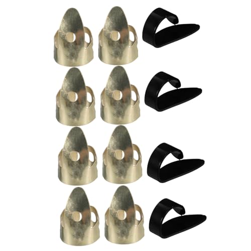 minkissy 12 Piezas Púas Metálicas para Guitarra Eléctrica Protección Ajustable para Dedos Diseño...