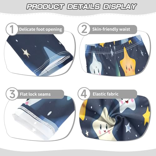 Toddler Girls Leggings Printed Yoga Pants Leggings Cartoon White Blue Start for Kids3