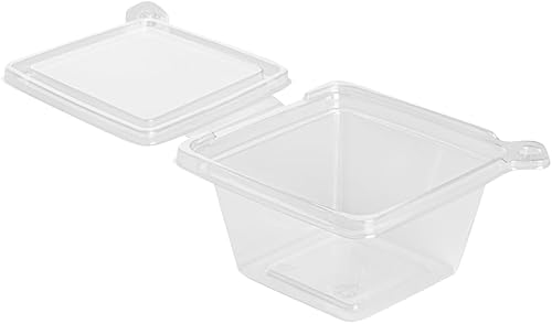 Miniatura 19 de Tamper Tek - Recipientes cuadrados para llevar de 12 onzas, 100 cajas duraderas de ensalada para llevar, a prueba de manipulaciones, congelables,