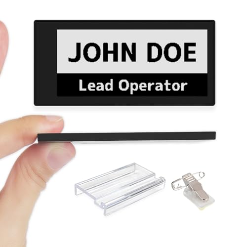 [Santek] EZ Sign NFC E-Paper Digital Tag – Battery-Free, 0.13" Ultra-Thin IP65 Rewritable Display with Unique ID, No Pairing, PC/Android/iOS Compatible (Black, 2.9 inch)