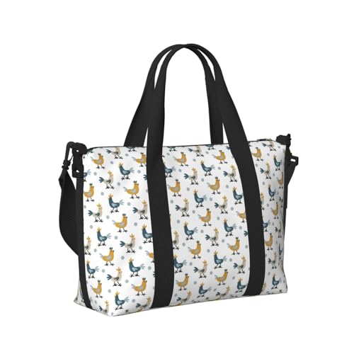 Laptop Tote Bag for Women Work - Farm Roosters Gym Bag for Women Men, Personal Item Crossbody Travel Bags Carry On, Overnight Weekender Bags for Women Travel