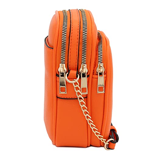 Fashionpuzzle Multi Pocket Casual Crossbody Bag (Orange) #TOP2