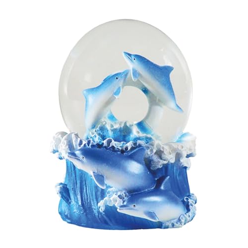 Water Globe - Delfín de Deluxebase. Bola de Nieve de delfín con Figura de Resina y Base Moldeada. Genial como decoración hogar, Adorno o Regalo. (Diseño seleccionado al Azar de 2 Colores)