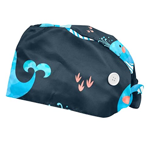 Couvre-chef unisexe anti-transpiration casquette baleines mignonnes