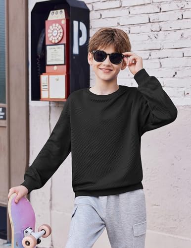 Arshiner Boys Sweatshirts Long Sleeve Crewneck Pullover Shirt Kids Fashion Fall Winter Sweater Size 6-14 Years3