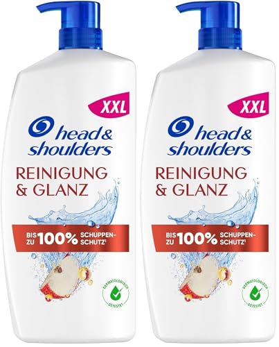 Head & Shoulders Clarify & Shine Anti-Schuppen-Shampoo 800ml Pumpspender, Klärendes Shampoo. Bis zu 100% Schuppenschutz. Mit Apfelessig (Packung mit 2)